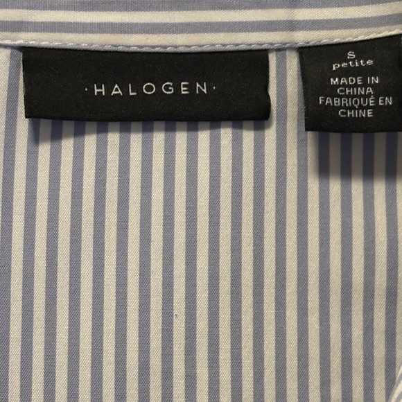 BLUE/WHITE STRIPED RUFFLE TOP - Picture 4 of 4